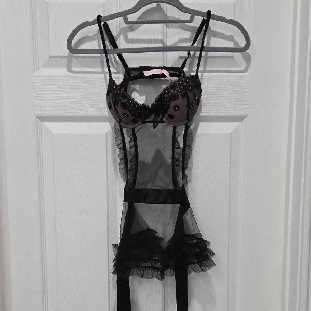 2012 Victoria's Secret Black Sheer Chemise